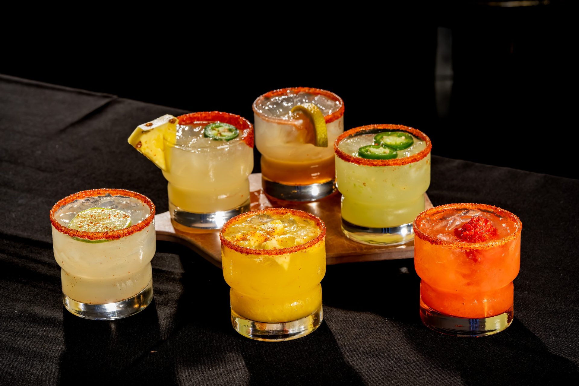 Food, margaritas, and tequila for the table